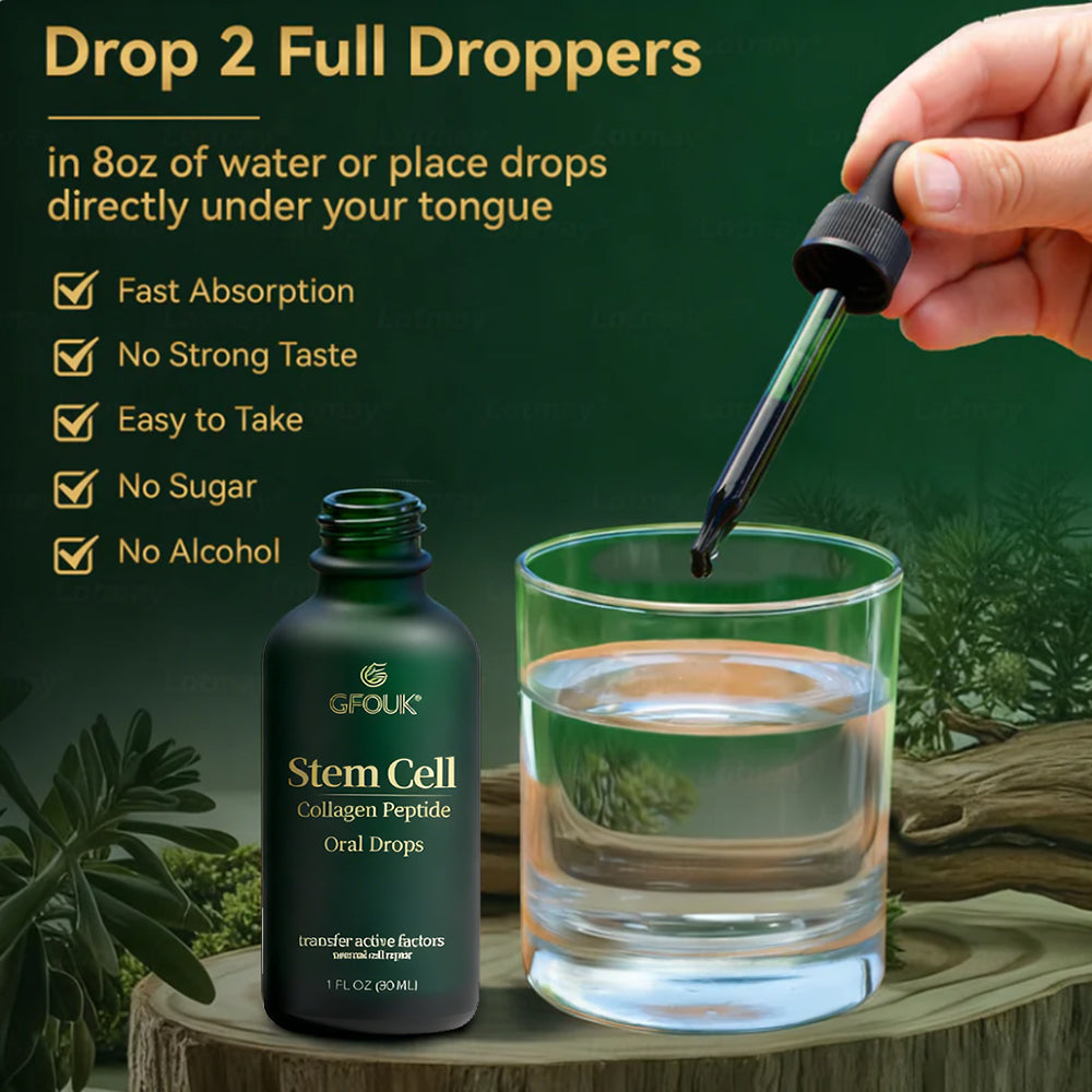 GFOUK® Stem Cell & Collagen Peptide Oral Drops (Lift & Firm Sagging Skin & Reduce Wrinkle Formation)🍀