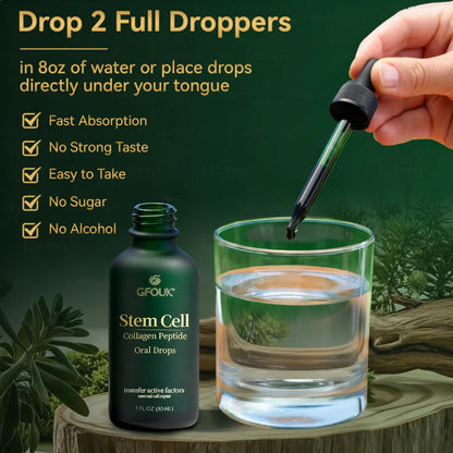 GFOUK® Stem Cell & Collagen Peptide Oral Drops (Lift & Firm Sagging Skin & Reduce Wrinkle Formation)🍀