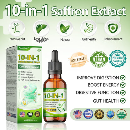 FDA 🇺🇸 | Official US 🇺🇸 Store —GFOUK® 100% Pure 10-in-1 Saffron Extract Drops(Lose Weight, Stay Calm, Support Heart Health, Help Balance Blood Pressure & Blood Sugar, Ease Joint Stiffness, Reduce Fatigue, Improve Digestive Comfort)