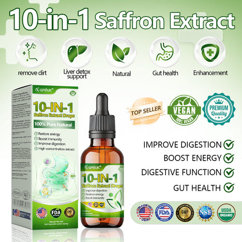 FDA 🇺🇸 | Official US 🇺🇸 Store —GFOUK® 100% Pure 10-in-1 Saffron Extract Drops(Lose Weight, Stay Calm, Support Heart Health, Help Balance Blood Pressure & Blood Sugar, Ease Joint Stiffness, Reduce Fatigue, Improve Digestive Comfort)