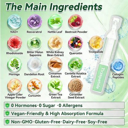 Official Store 🇺🇸 | Zvoevo® Tirzepatide GLP-1 × GIP 10-in-1 Herbal Health Booster Oral Drops (Once daily, visible changes in 7 days)  ✅ Suitable for various conditions such as obesity, loose skin, diabetes, sleep apnea, joint issues, and more 🔥