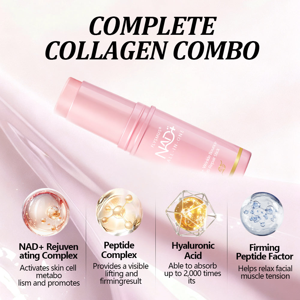 flysmus® NAD+ Wrinkle Bounce Multi-Repair Stick | All-in-One rejuvenating balm that can be used as an eye cream, neck cream, lip balm, makeup primer, or moisturizing mist alternative
