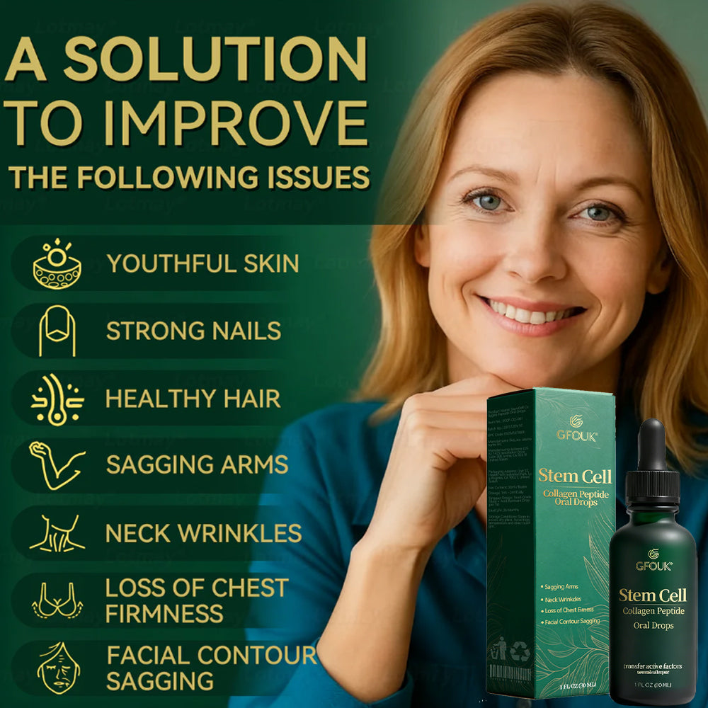 GFOUK® Stem Cell & Collagen Peptide Oral Drops (Lift & Firm Sagging Skin & Reduce Wrinkle Formation)🍀